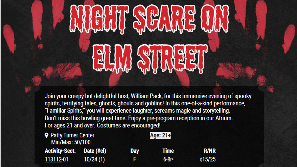 Night Scare on Elm Street at Patty Turner Center in Deerfield